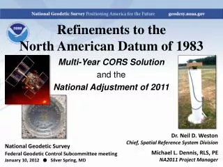 Refinements to the North American Datum of 1983