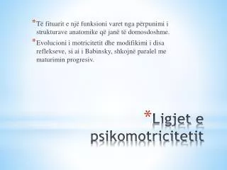 ligjet e psikomotricitetit