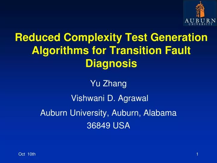 reduced complexity test generation algorithms for transition fault diagnosis