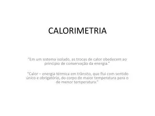 calorimetria