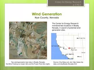 Wind Generation Nye County, Nevada