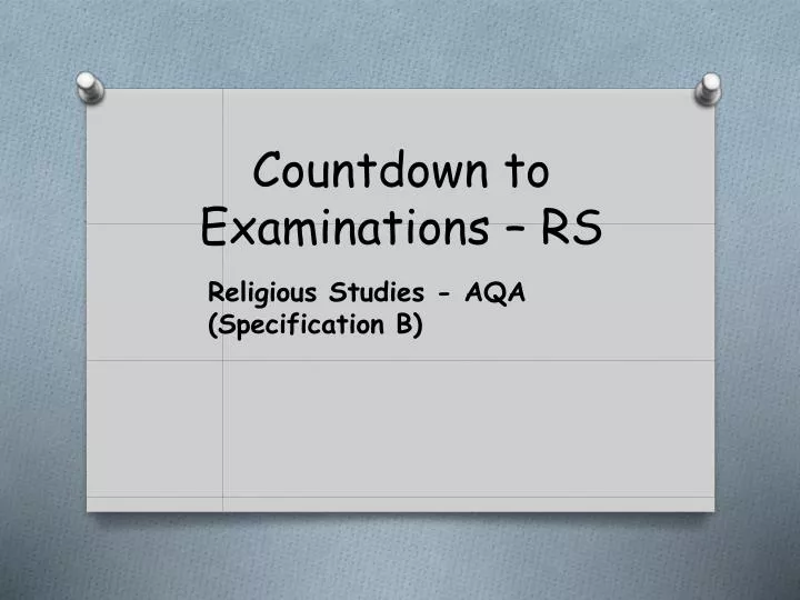 countdown to examinations rs