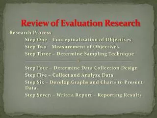 Review of Evaluation Research