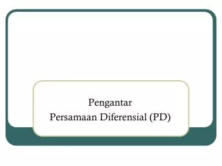 pengantar persamaan diferensial pd