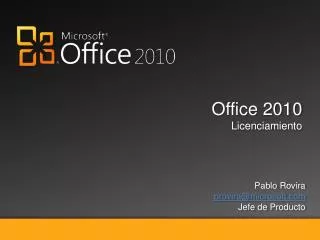 Office 2010 Licenciamiento