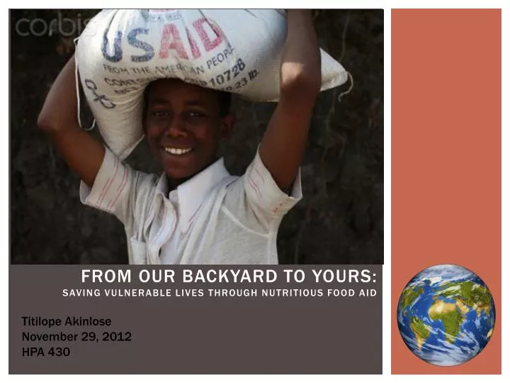 from our backyard to yours saving vulnerable lives through nutritious food aid