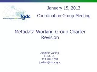 Metadata Working Group Charter Revision