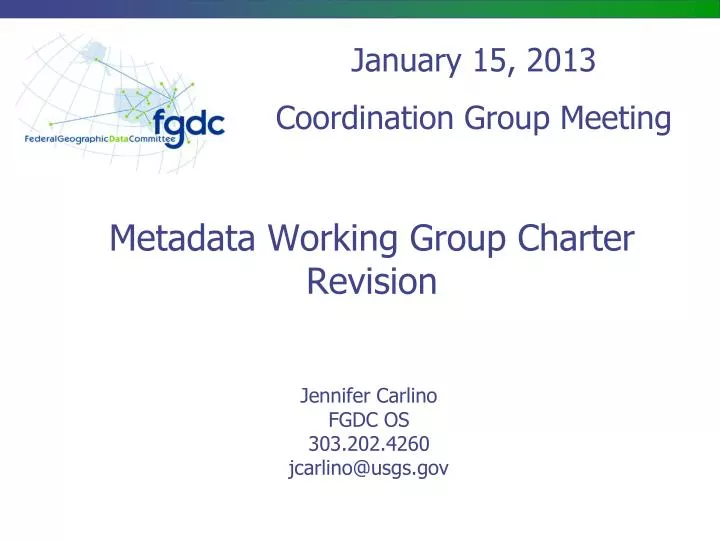 metadata working group charter revision