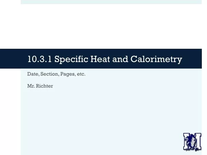 10 3 1 specific heat and calorimetry