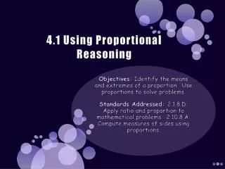 4.1 Using Proportional Reasoning