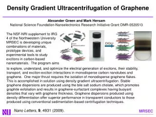 Density Gradient Ultracentrifugation of Graphene