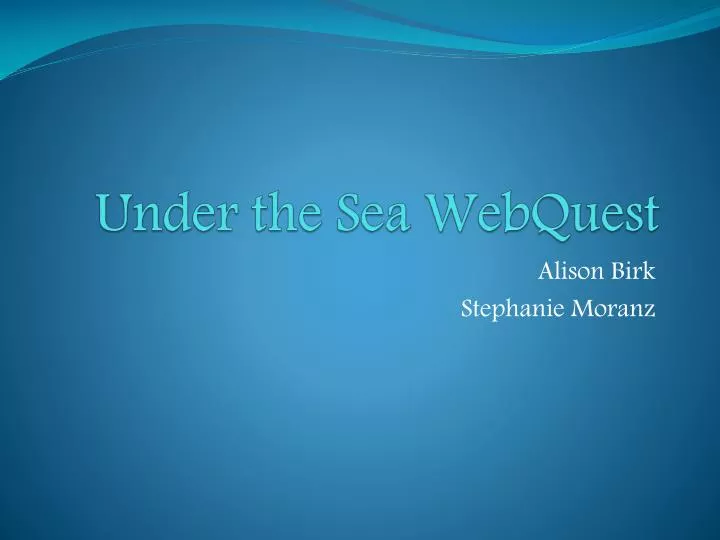 under the sea webquest