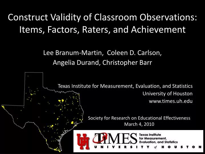 construct validity of classroom observations items factors raters and achievement