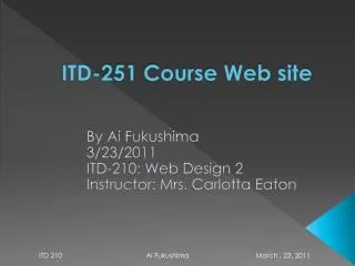 ITD-251 Course Web site