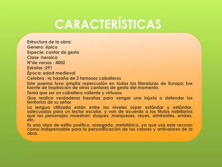 caracter sticas