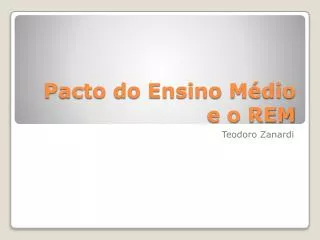 pacto do ensino m dio e o rem