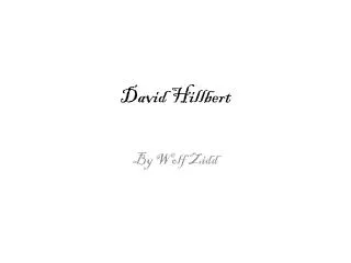 David Hillbert