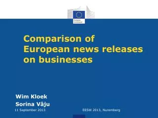 Comparison of European news releases on businesses