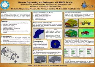 Reverse Engineering and Redesign of a HUMMER RC Car