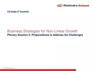 CII-India IT Summit Business Strategies for Non-Linear Growth