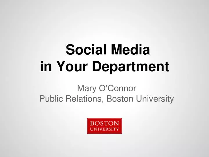 social media in your department