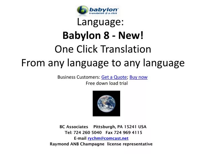 language babylon 8 new one click translation from any language to any language