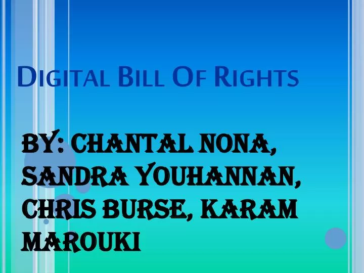 digital bill of rights
