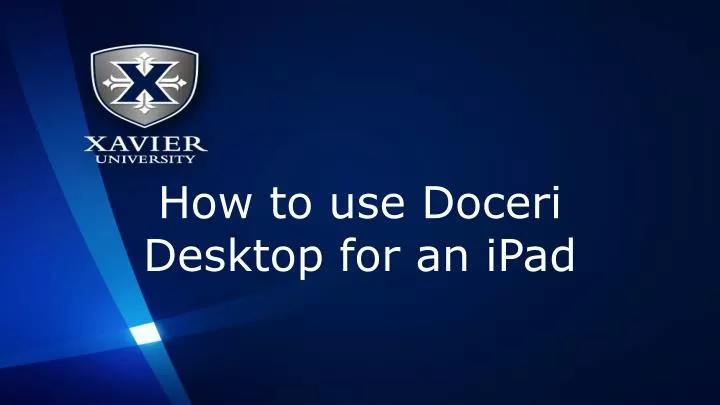 how to use doceri desktop for an ipad