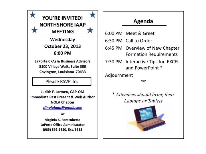 you re invited northshore iaap meeting