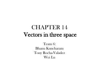 CHAPTER 14 Vectors in three space