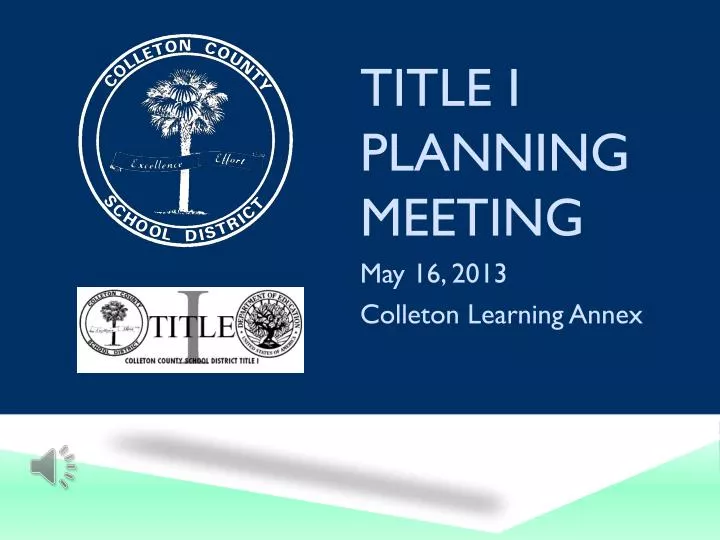 title i planning meeting