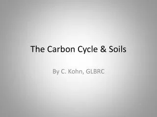 The Carbon Cycle &amp; Soils