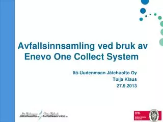 avfallsinnsamling ved bruk av enevo one collect system
