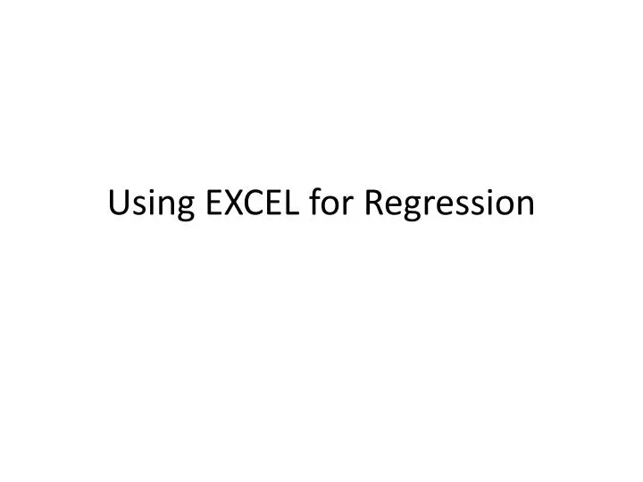 using excel for regression