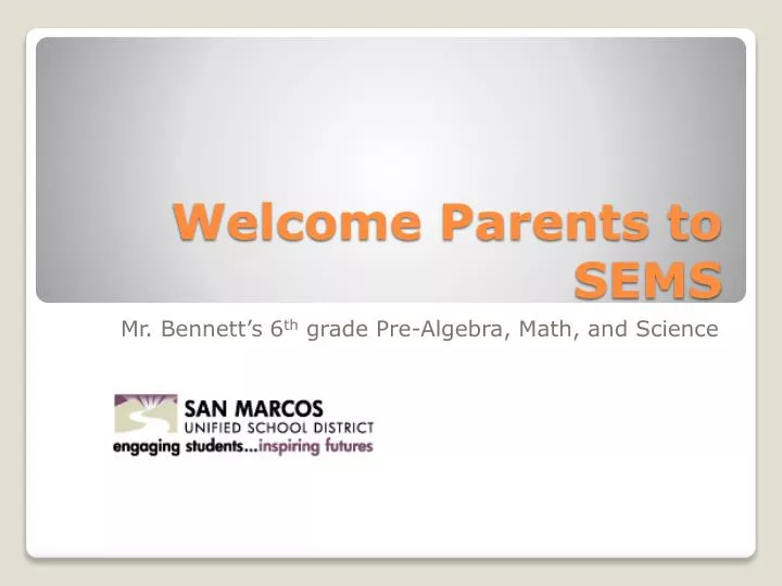 welcome parents to sems