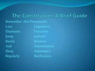 The Constitution: A Brief Guide