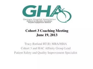 Cohort 3 Coaching Meeting June 19, 2013