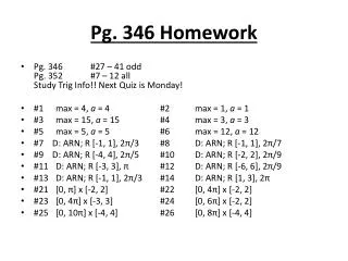 Pg. 346 Homework