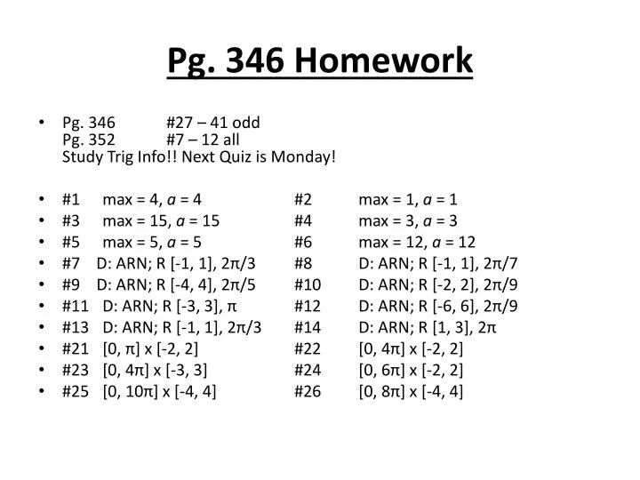 pg 346 homework