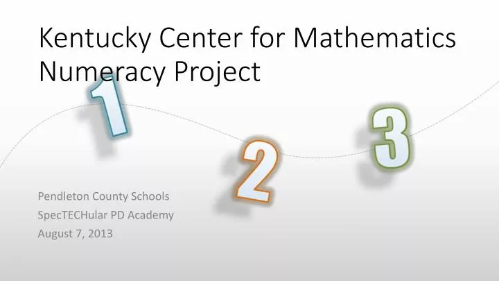 kentucky center for mathematics numeracy project
