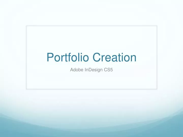 portfolio creation
