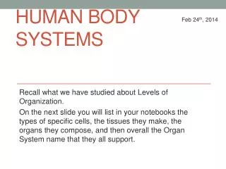 Human Body Systems