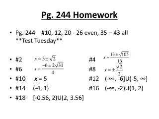 Pg. 244 Homework