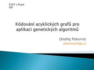 k dov n acyklick ch graf pro aplikaci genetick ch algoritm