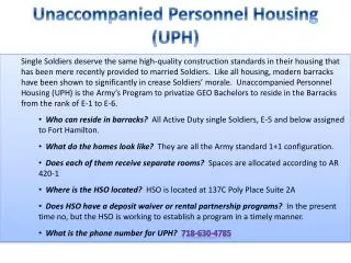 Unaccompanied Personnel Housing (UPH)