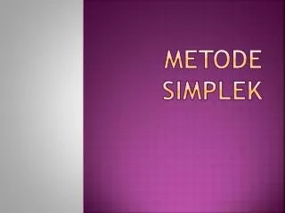metode simplek