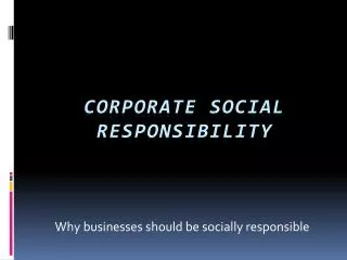 Corporate Social Responsibility