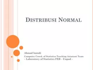 distribusi normal