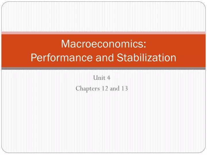 macroeconomics performance and stabilization