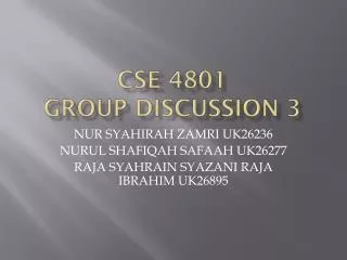 CSE 4801 GROUP DISCUSSION 3